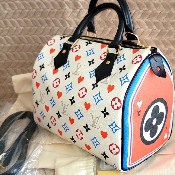 Speedy 25 Louis Vuitton Game On Canvas Giant Monogram Cross Body Handbag - Picture 14 of 16